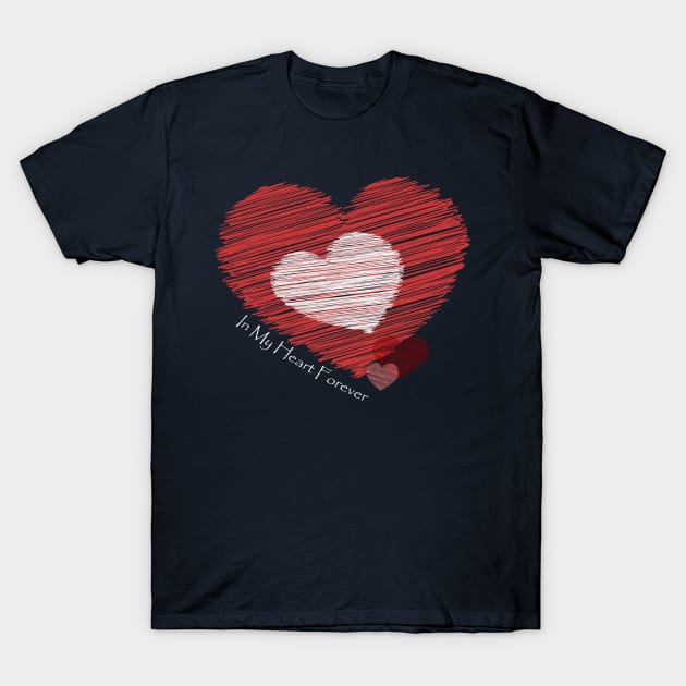 Red Valentine Heart T-Shirt by LZenDesigns